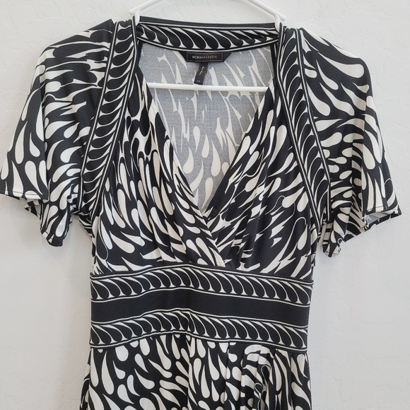 BCBGMaxAzria Black & White Combo Jersey Knit Dress Women's Size XS - Picture 9 of 14